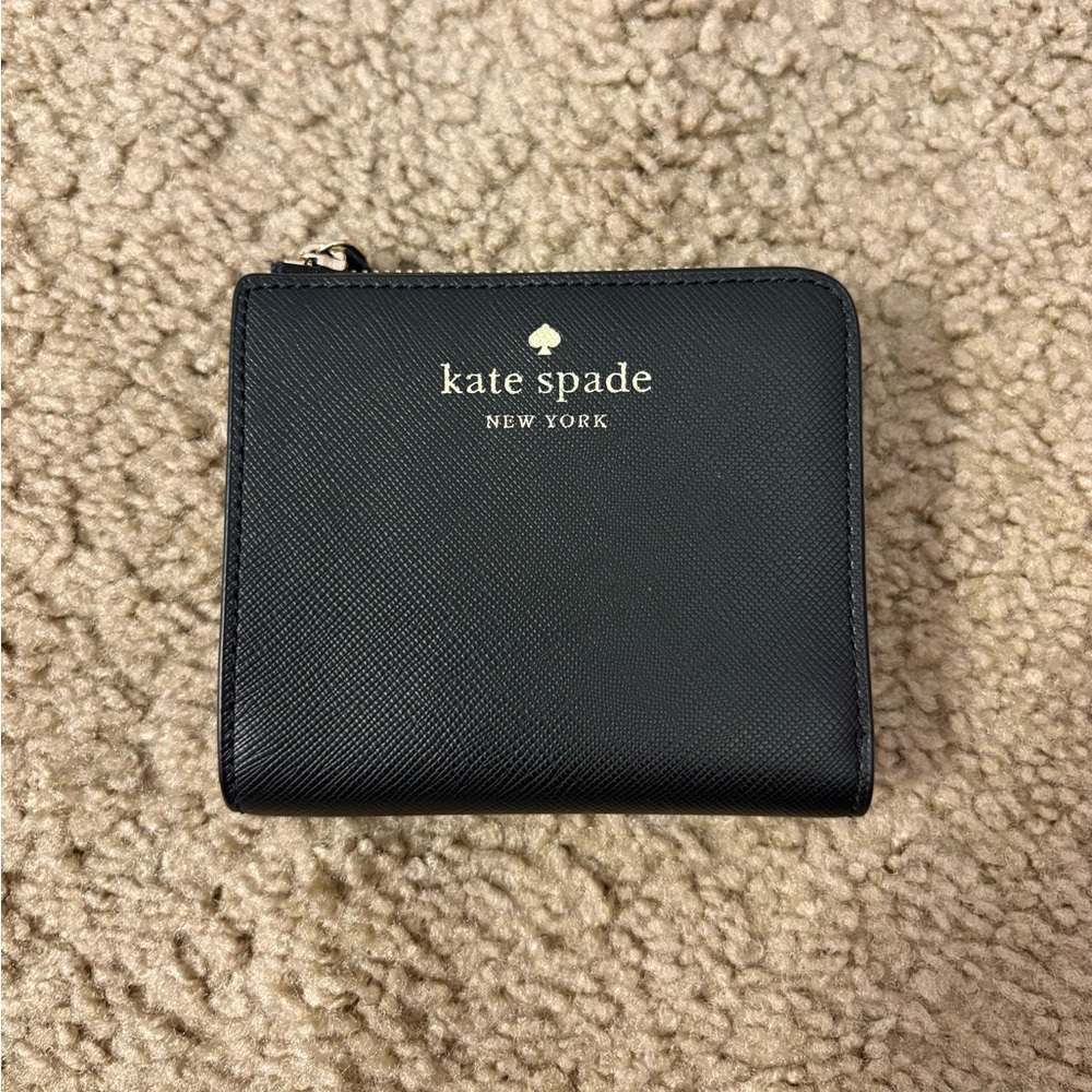Kate Spade Black Leather Zip Wallet